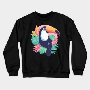 Toucan pastel jungle leaves Crewneck Sweatshirt